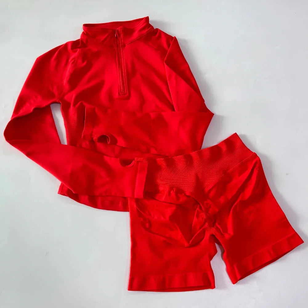EVERWANTED Impact Womens 2 Piece Yoga Set Jacket And Shorts