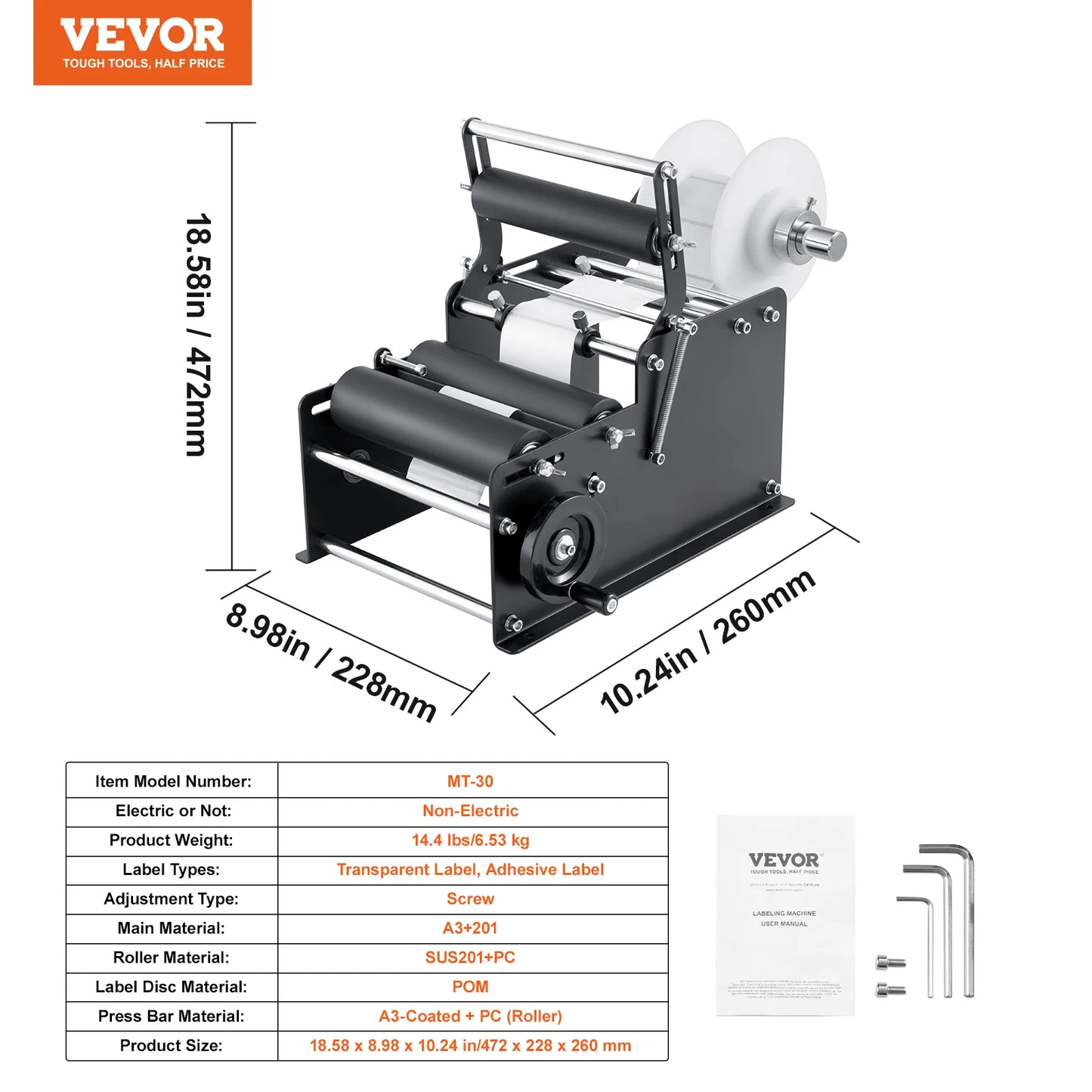 Manual Round Bottle Labeling Machine Adjustable Labeler Non Electric