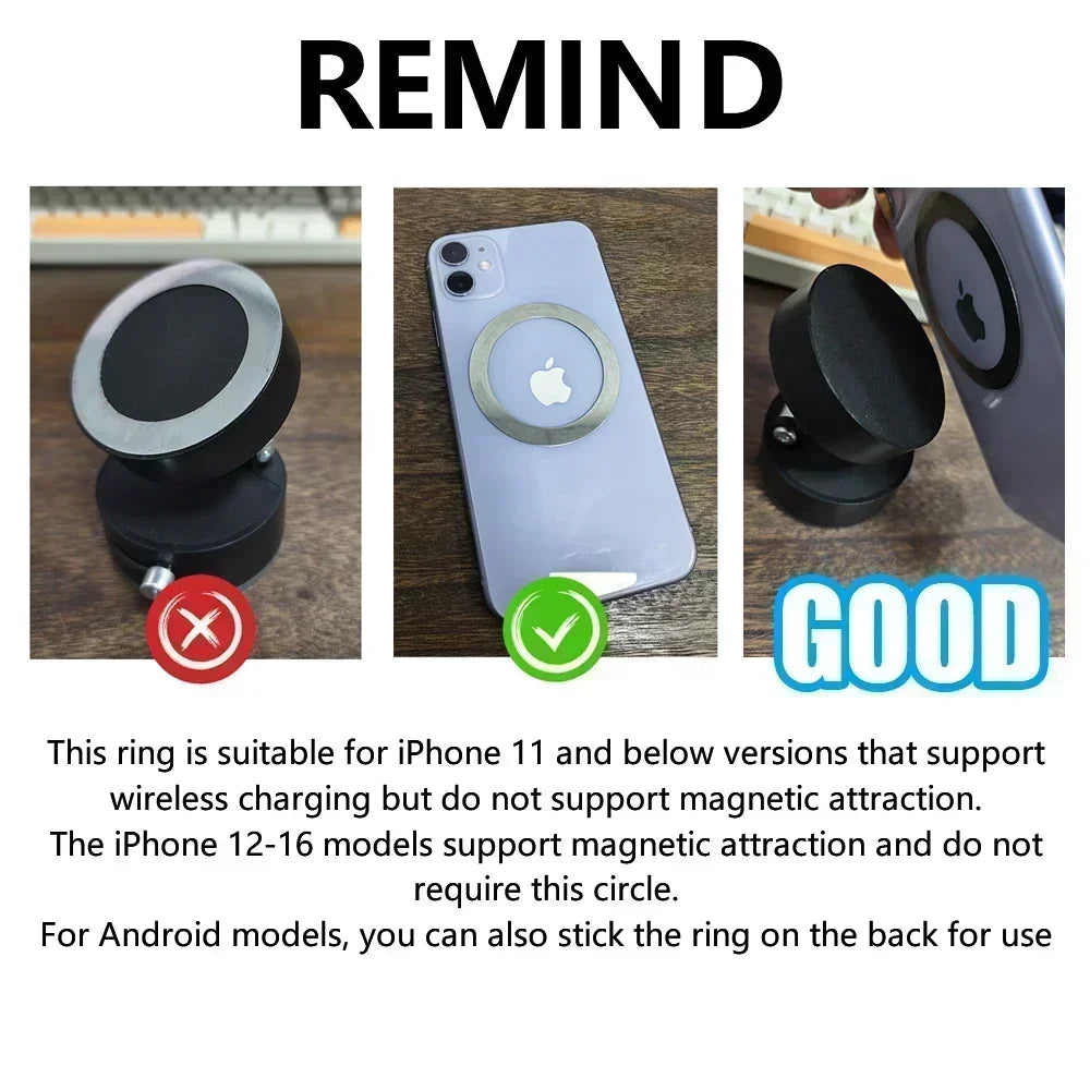 Vacuum Magnetic Phone Mount With Foldable Selfie Stick For Travel IPhone Pro Holder