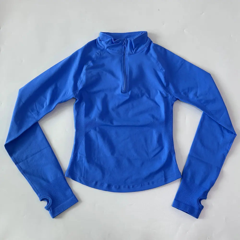 Yoga Jacket Half Zip For Women Long Sleeve Seamless Activewear With Breathable Ventilation And High Stretch