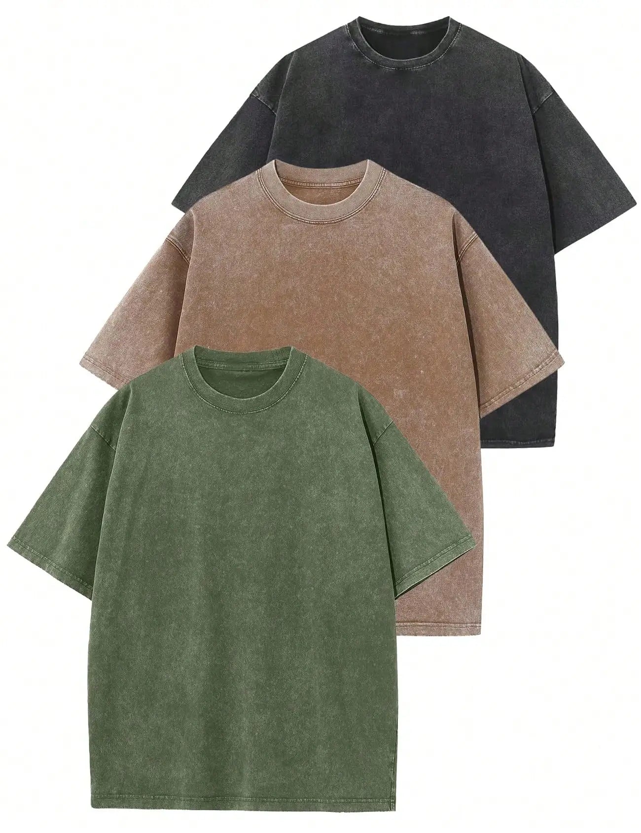 3 Pack Unisex Short Sleeve Cotton T Shirts Casual Streetwear