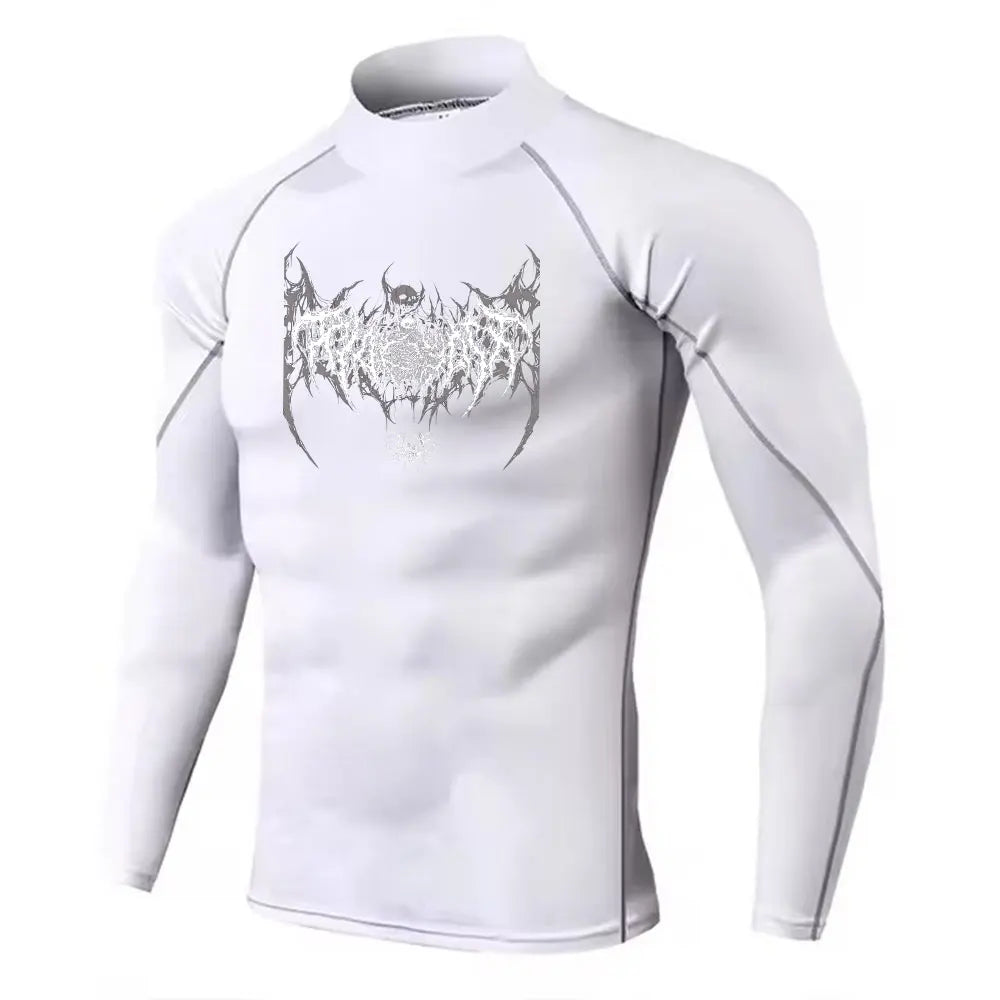 Mens Turtleneck Compression Shirt For Gym Performance Dry Rash Guard
