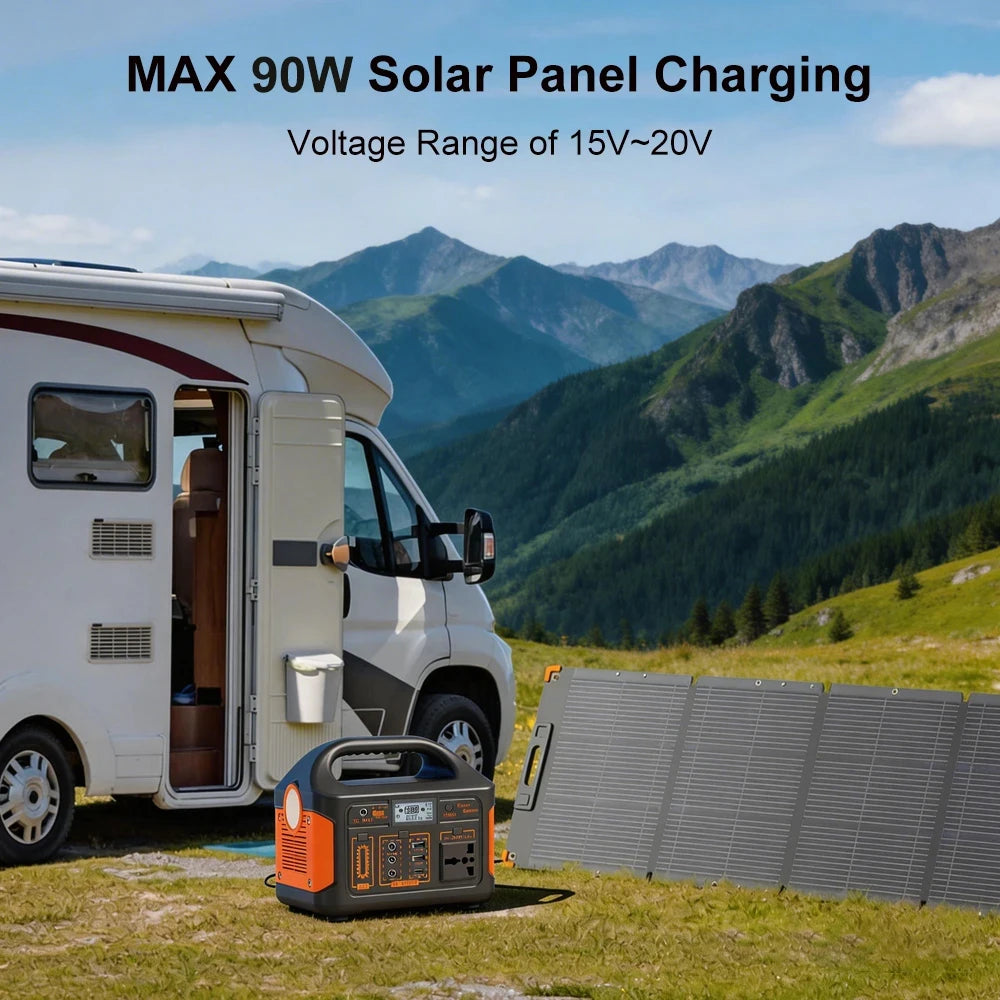 GaiaRay Portable Solar Generator 460.8Wh LiFePO4 Battery 110V