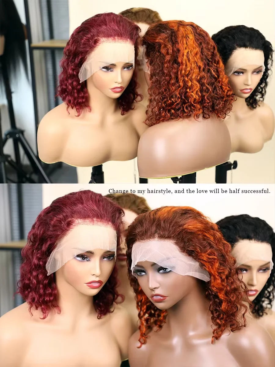 Missblue Brazilian Water Wave Lace Front Glueless Remy Hair Wig