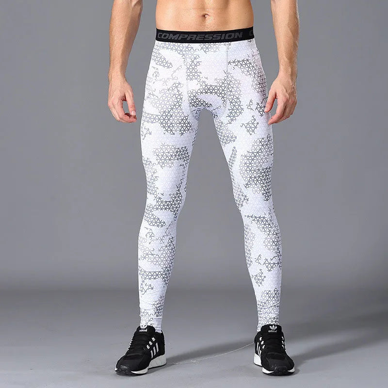Men's Camouflage Running Training Compression Leggings For Sports