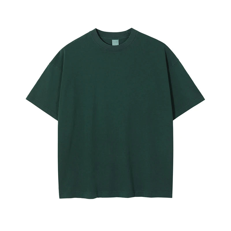 ZODF Basic Solid Washed Cotton Tee For Men Unisex Streetwear