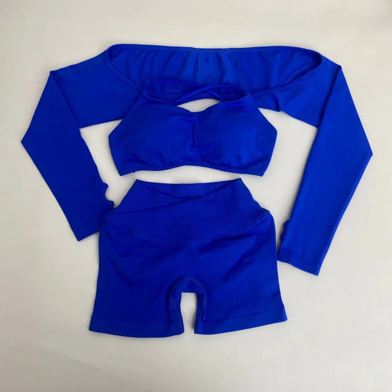 OPKVEDO Yoga Vision 3 Piece Set Seamless Gym Wear
