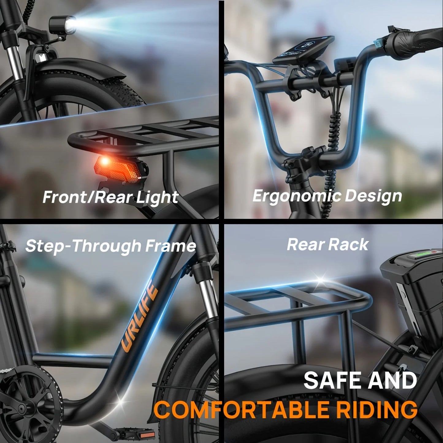 URLIFE E20 1000W Fat Tire Electric Bike With 28 MPH Top Speed 48V 13Ah Battery For Long Range Power