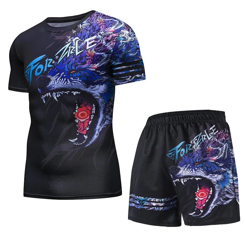 GANYANR Men Running Sets Sports Tracksuit For Fitness And Training