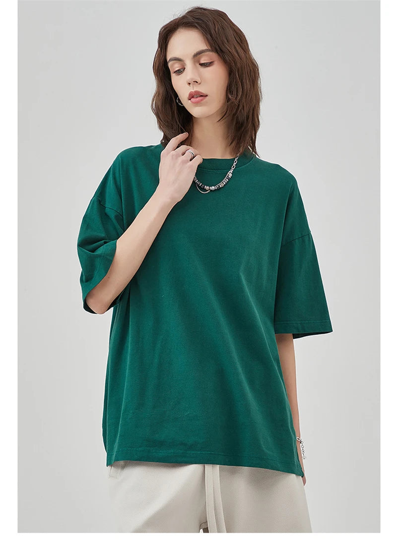 ZODF Basic Solid Washed Cotton Tee For Men Unisex Streetwear