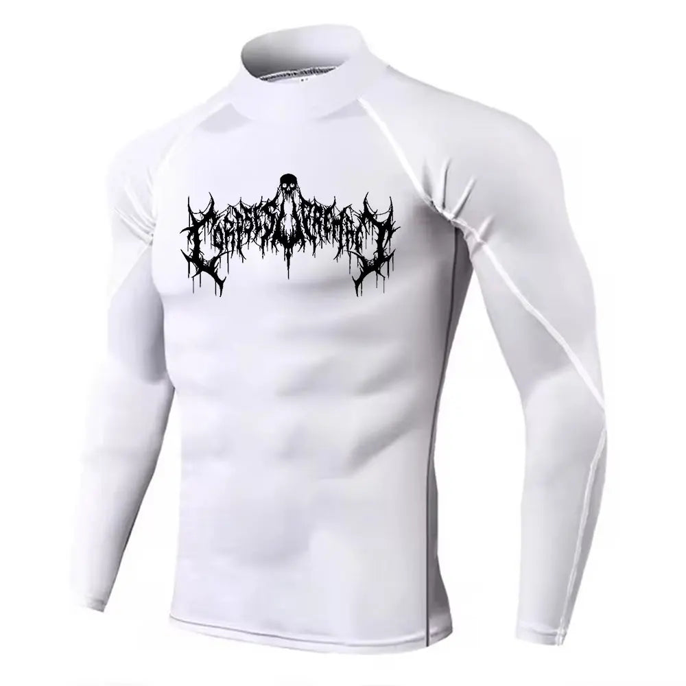 Mens Turtleneck Compression Shirt For Gym Performance Dry Rash Guard