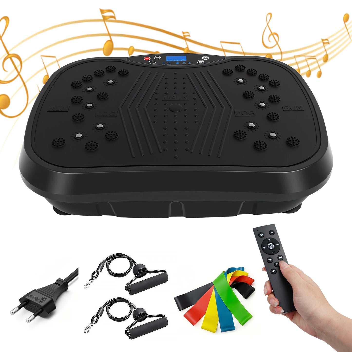 Portable Vibration Plate Exercise Machine With Bluetooth Resistance Bands