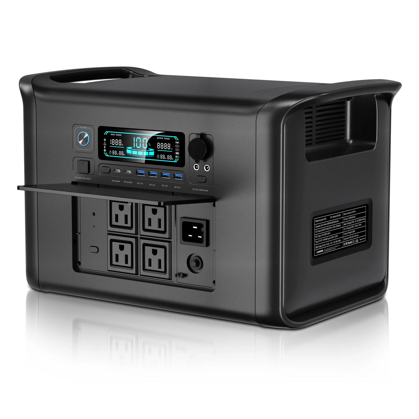 CTOLITY AP2000 Portable Solar Generator LiFePO4 2400W Foldable