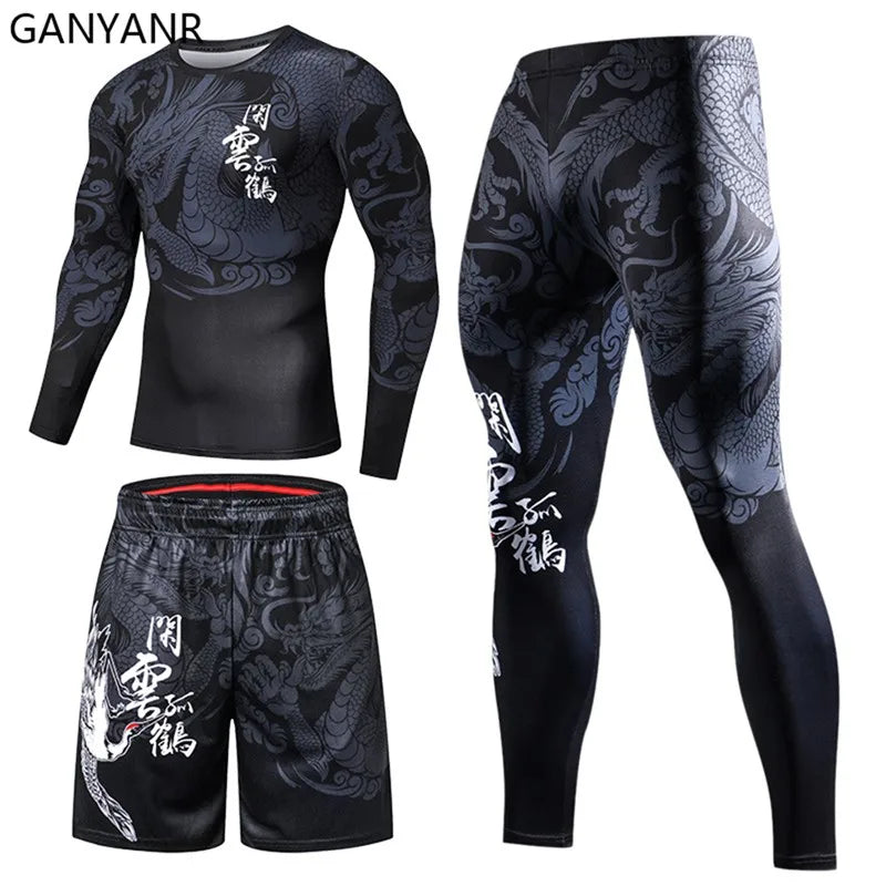 GANYANR Men Running Sets Sports Tracksuit For Fitness And Training