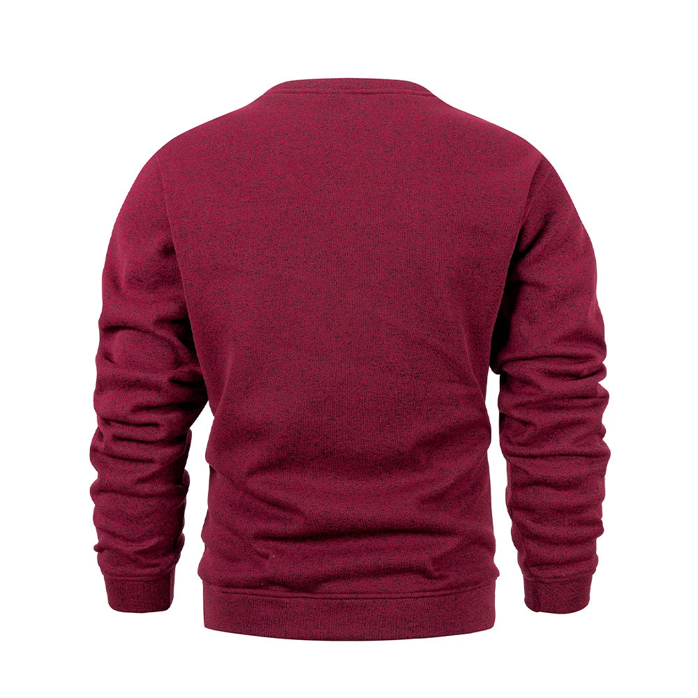Men's Crew Neck Knit Pullover Sweatshirt Long Sleeve Polyester