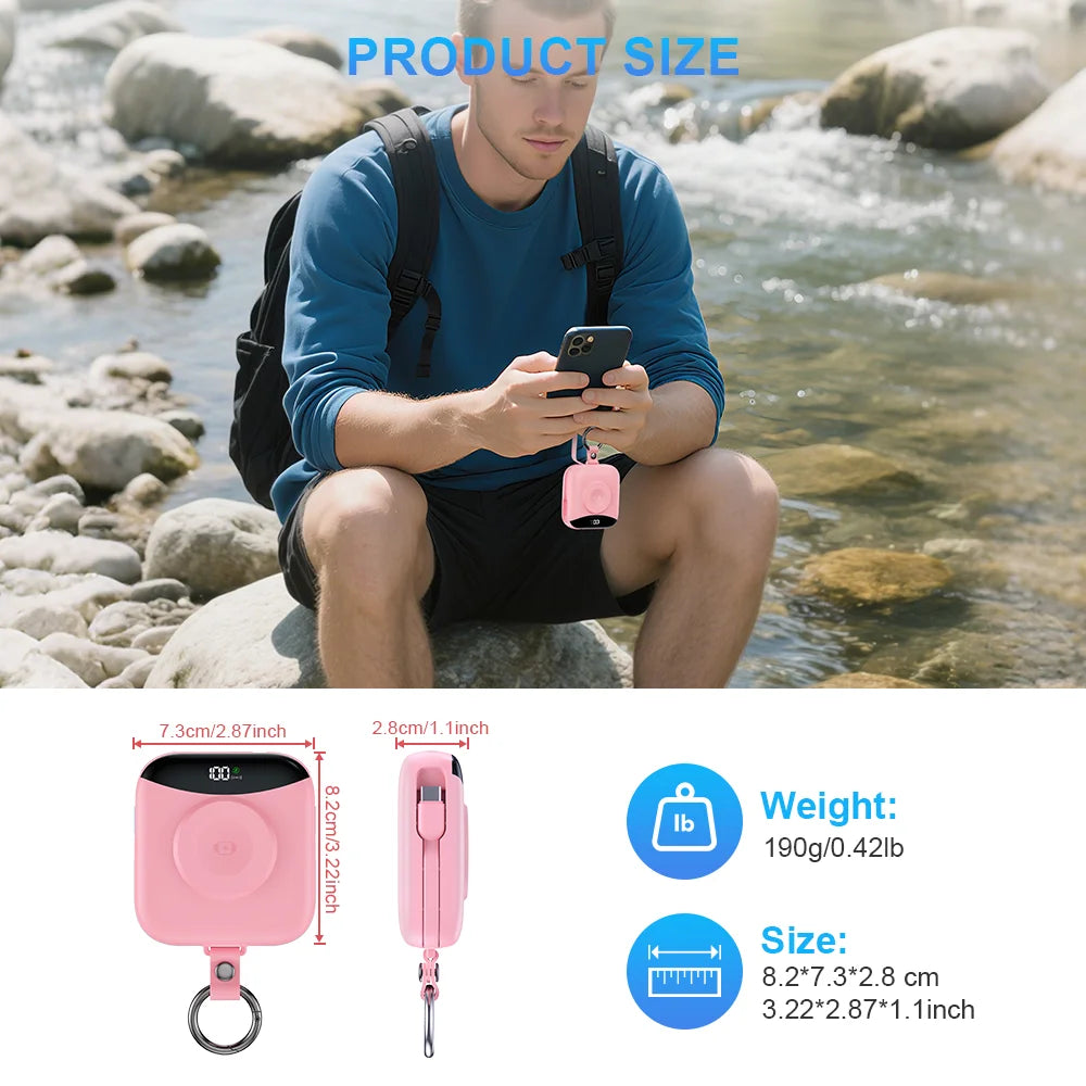 10000mAh 22.5W Fast Charging Power Bank With IWatch Cables