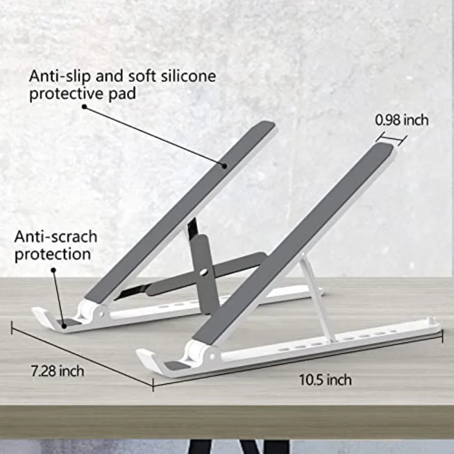 Adjustable Laptop Stand For Desk Ventilated Foldable Notebook Riser