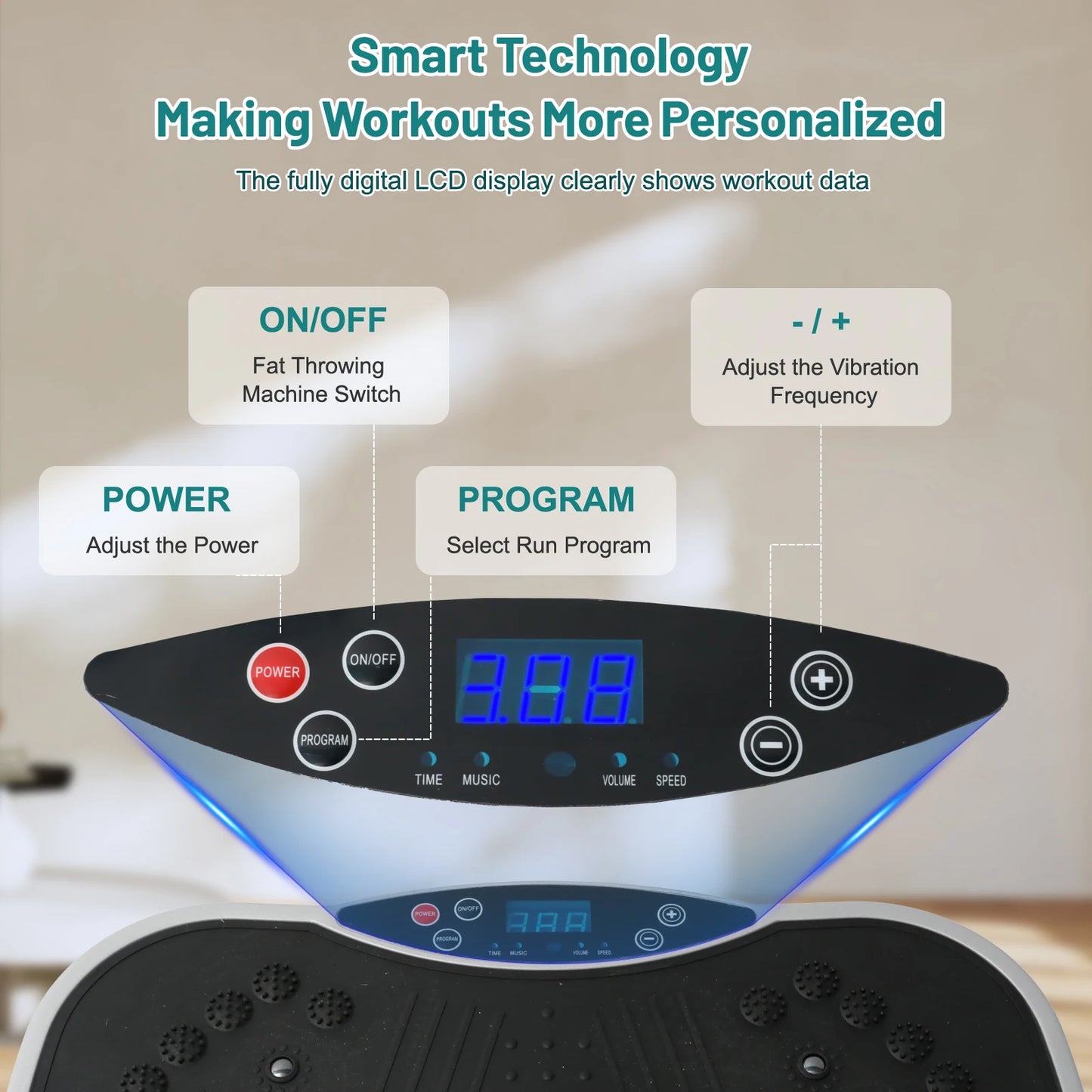 Vibration Plate Exercise Machine Portable Fat Burning Full Body Workout Bluetooth Remote Included