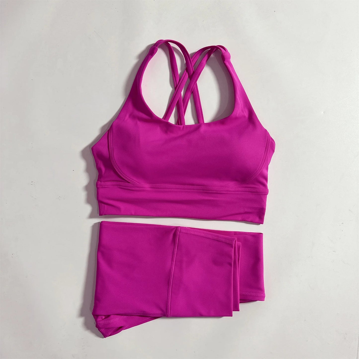 Two Piece Gym Fitness Set High Waist Yoga Leggings Bra