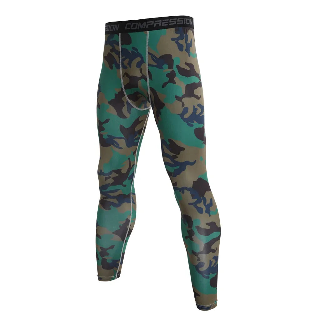 Men's Camouflage Running Training Compression Leggings For Sports