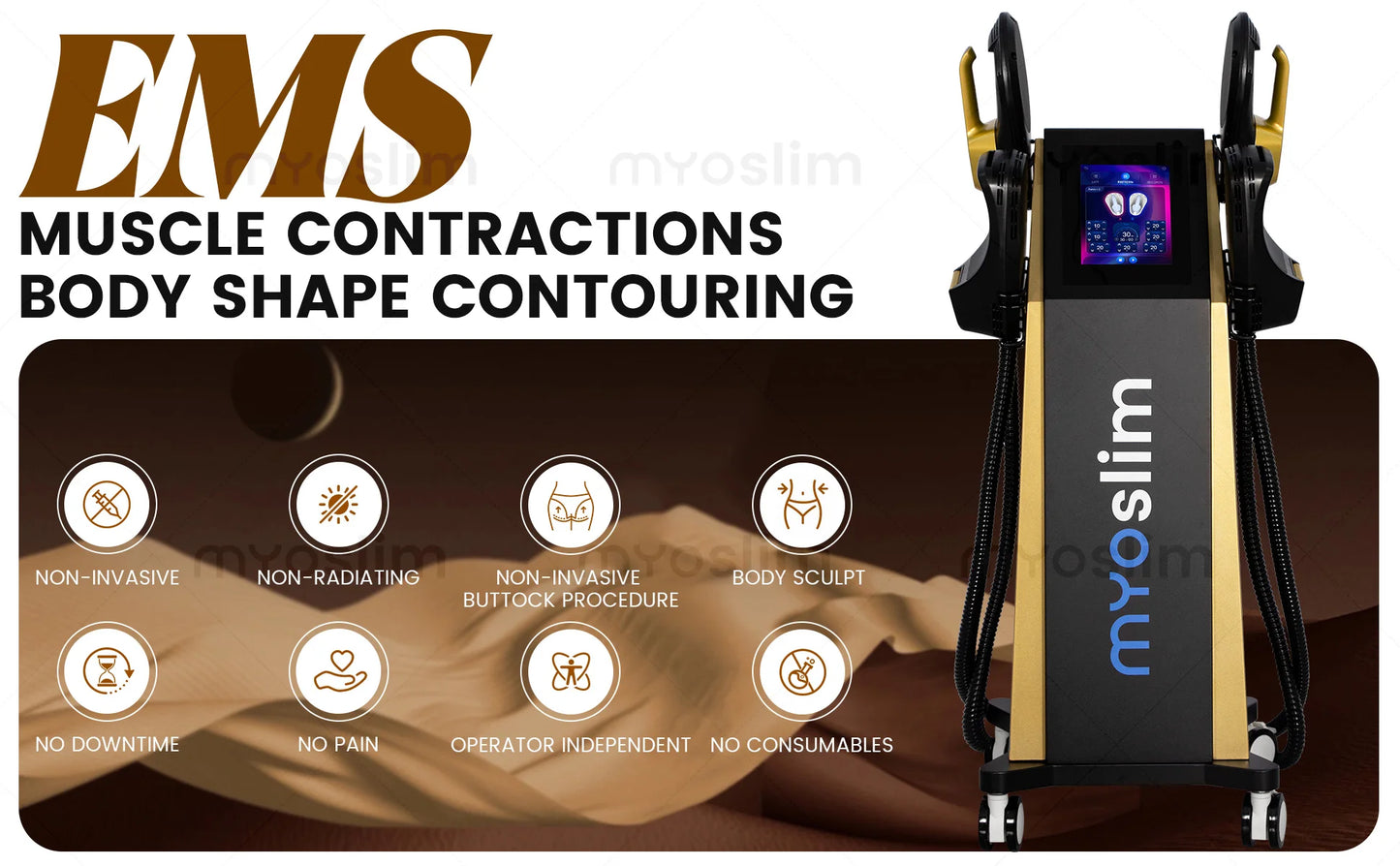 Myoslim RF High Intensity Electromagnetic Body Sculpting Machine