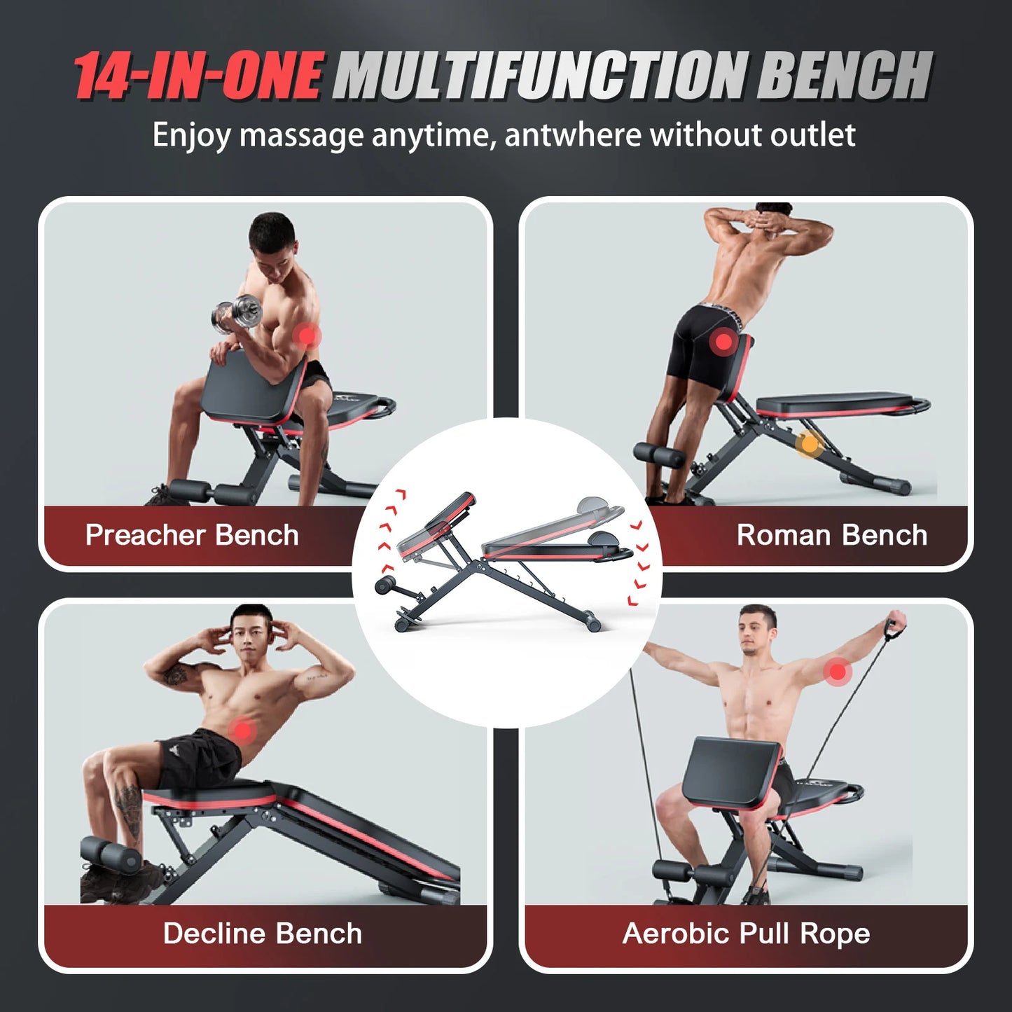 Foldable 14In1 Dumbbell Bench For Full Body Workout