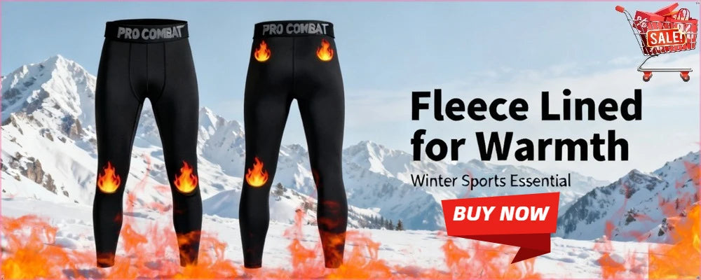 Men's Warm Compression Leggings For Running And Training