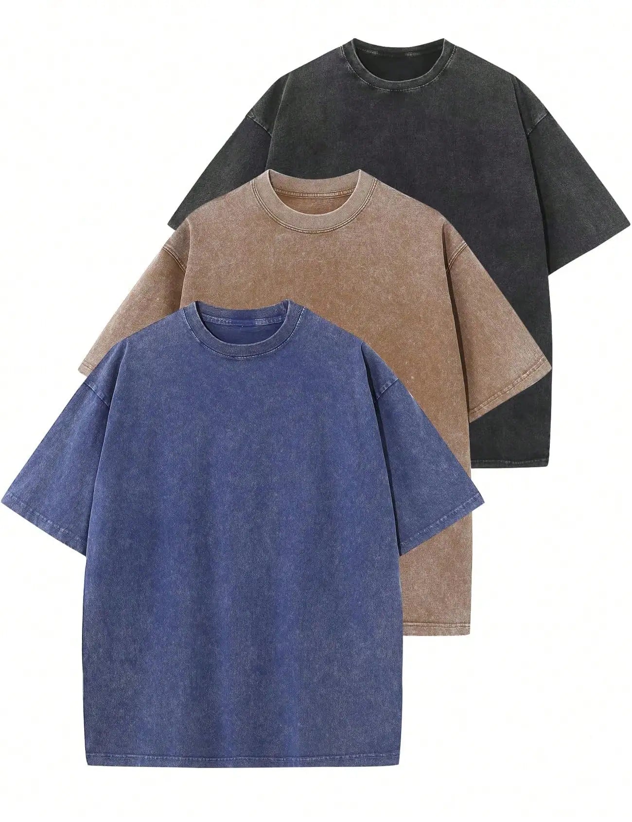 3 Pack Unisex Short Sleeve Cotton T Shirts Casual Streetwear