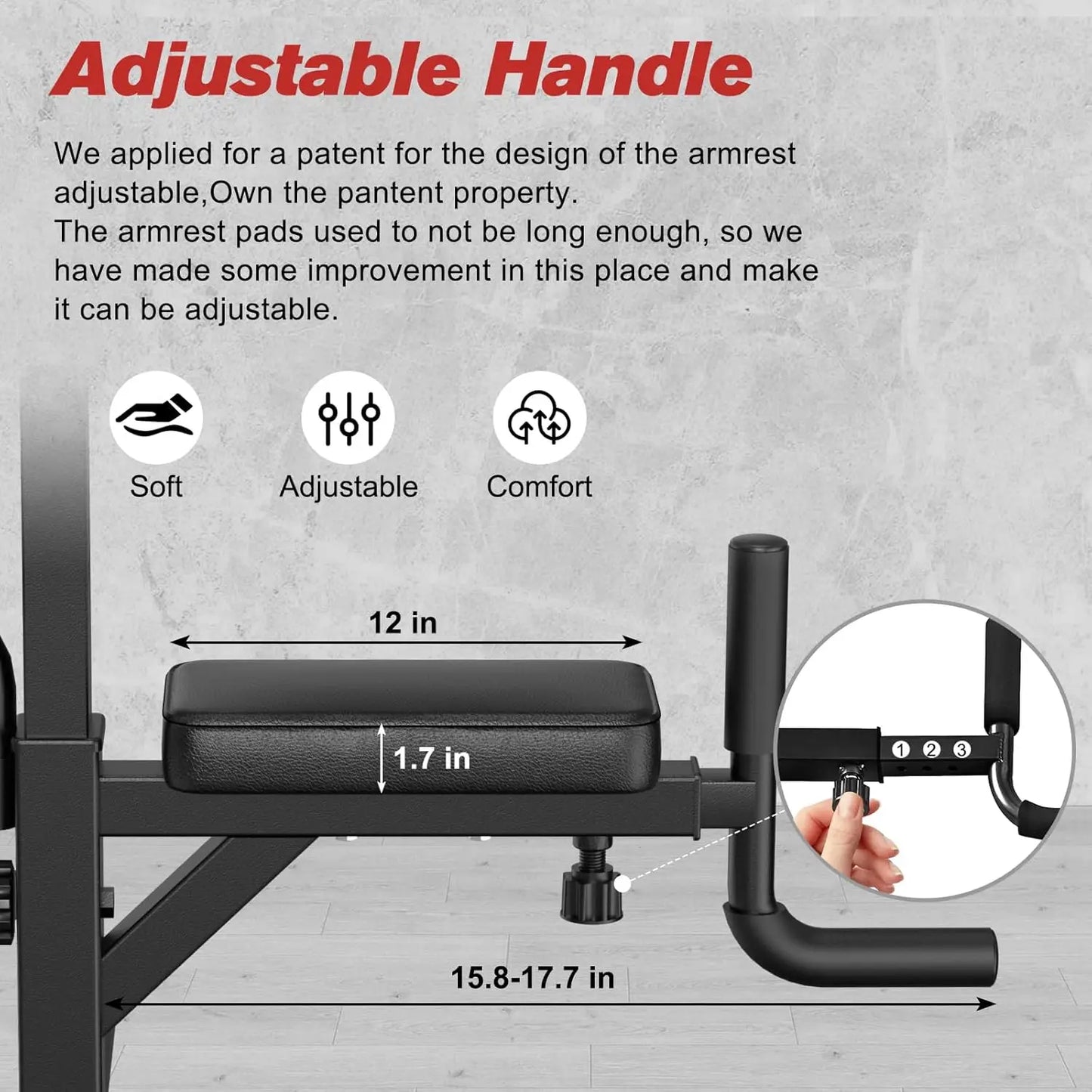 Power Tower Pull Up Dips Station for Gym Height Adjustable