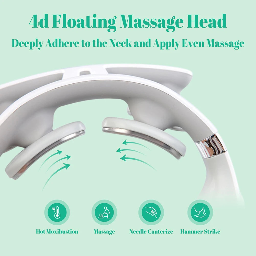 4 Head Neck Massager USB Rechargeable With 6 Modes