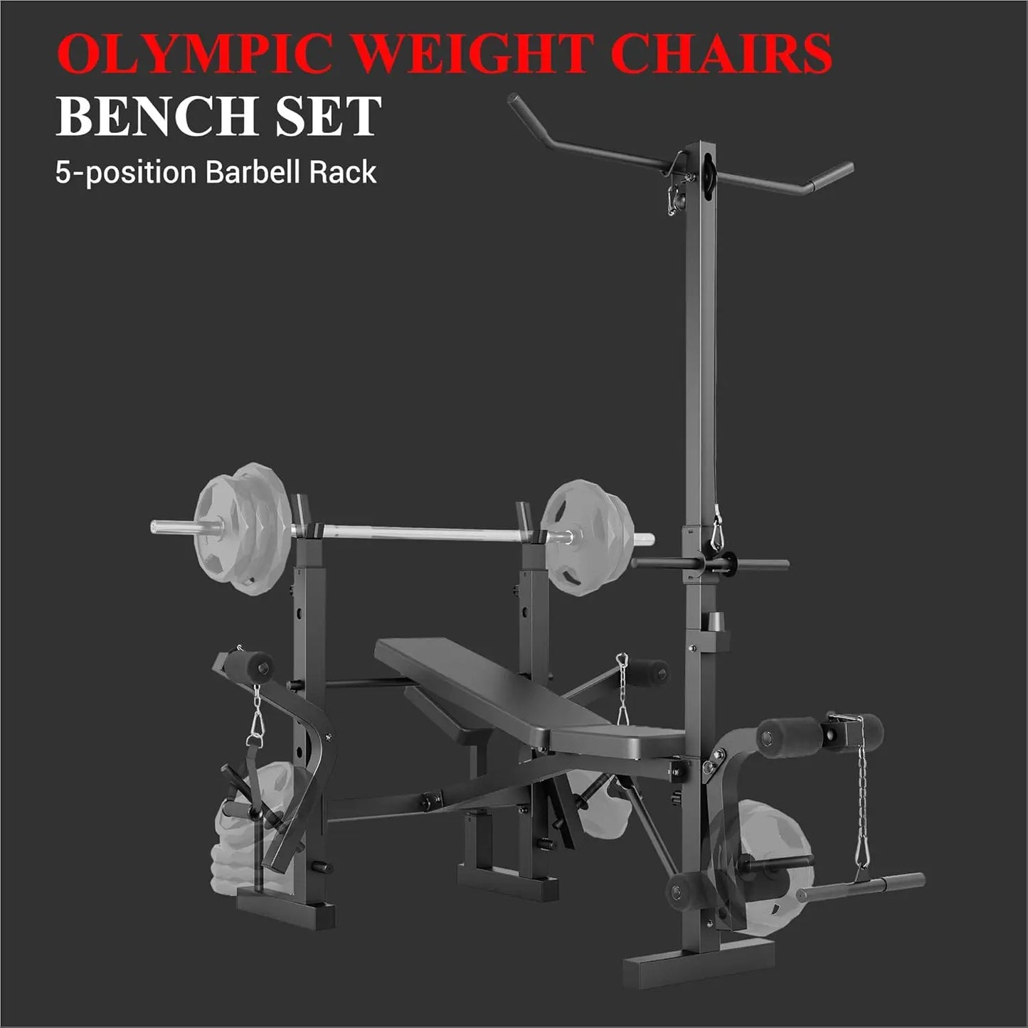 HiMISS Weight Bench Foldable Bench Press With Leg Extension
