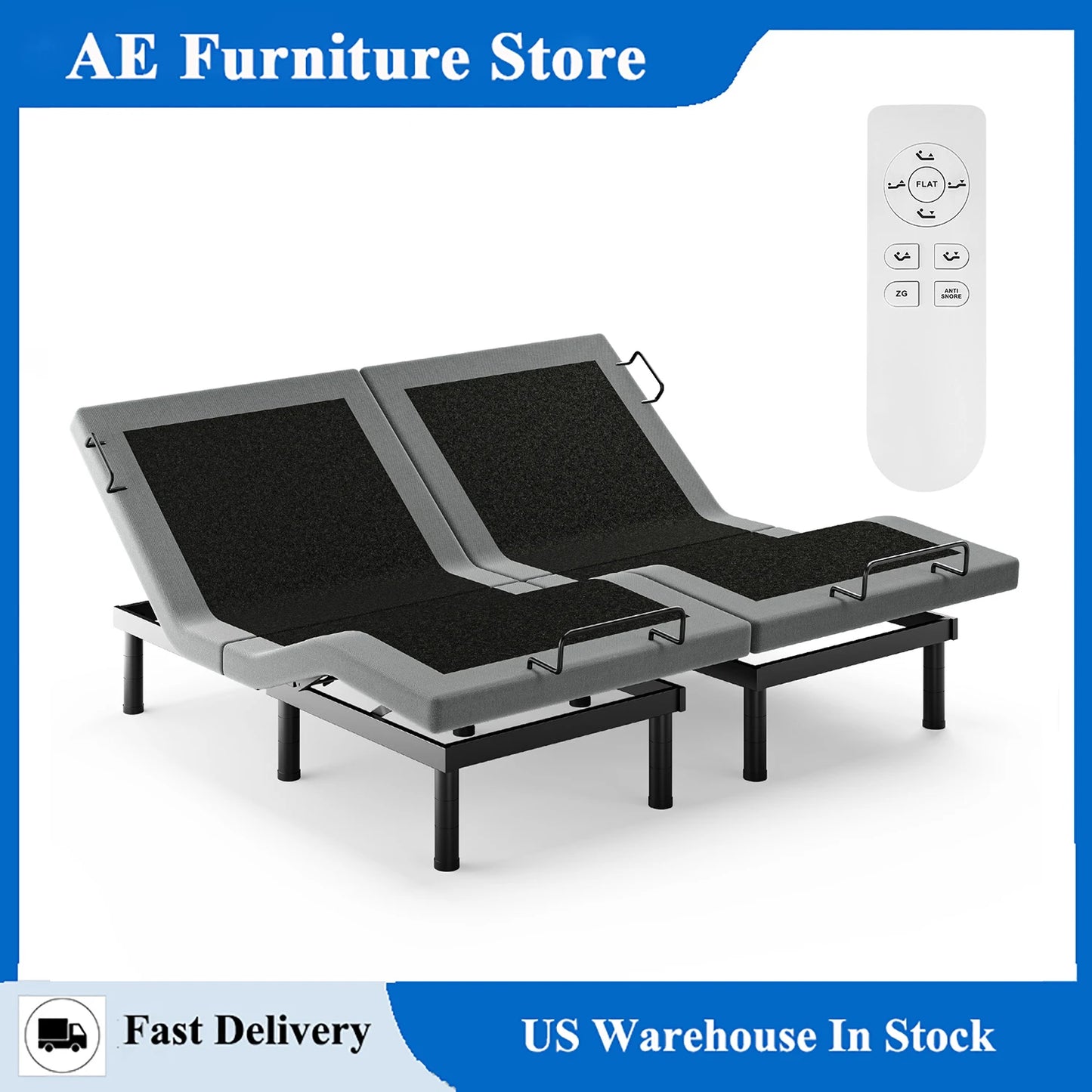 Furgle Adjustable Bed Frame With Remote Control For Comfort