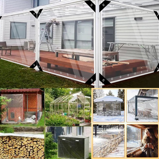 Clear PVC Tarp Heavy Duty Transparent Tarpaulin With Grommets