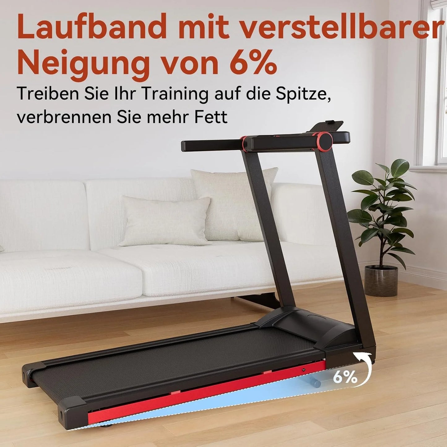 Superun Three Point Five HP Foldable Treadmill 6 Percent Incline