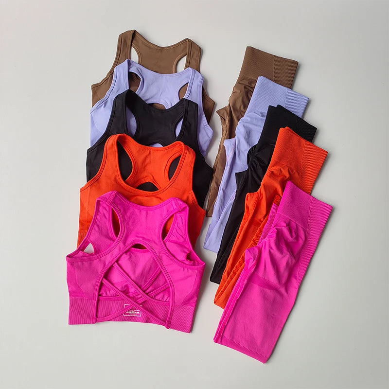 Women Sports Bra Set Yoga Leggings Tank Top 2 Piece