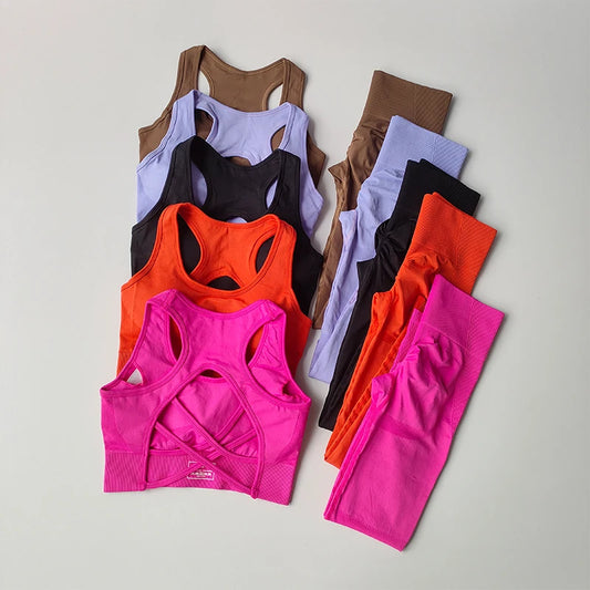 Women Sports Bra Set Yoga Leggings Tank Top 2 Piece