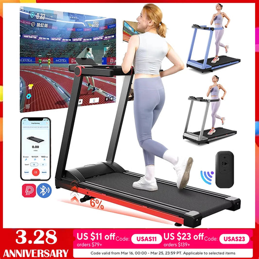 Superun Three Point Five HP Foldable Treadmill 6 Percent Incline