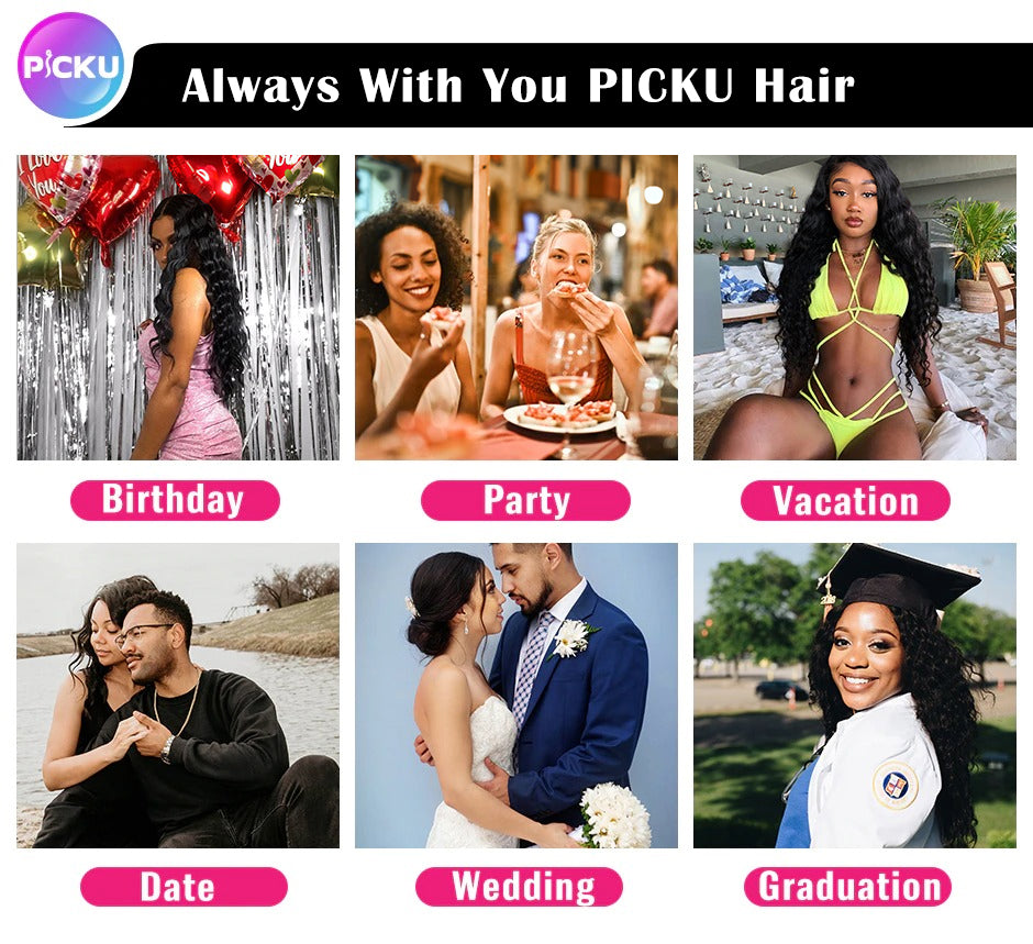 PICKU Glueless Bob Wig Remy Human Hair Ready To Wear