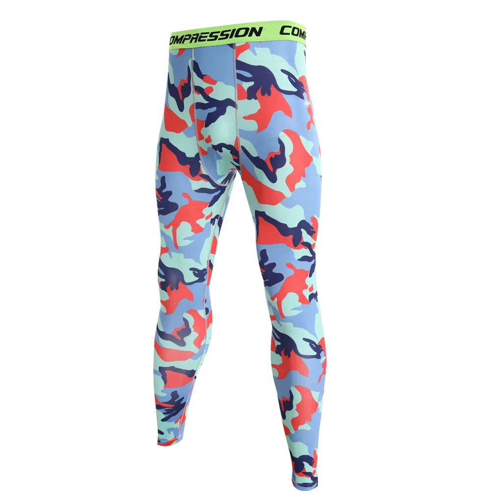 Men's Camouflage Running Training Compression Leggings For Sports