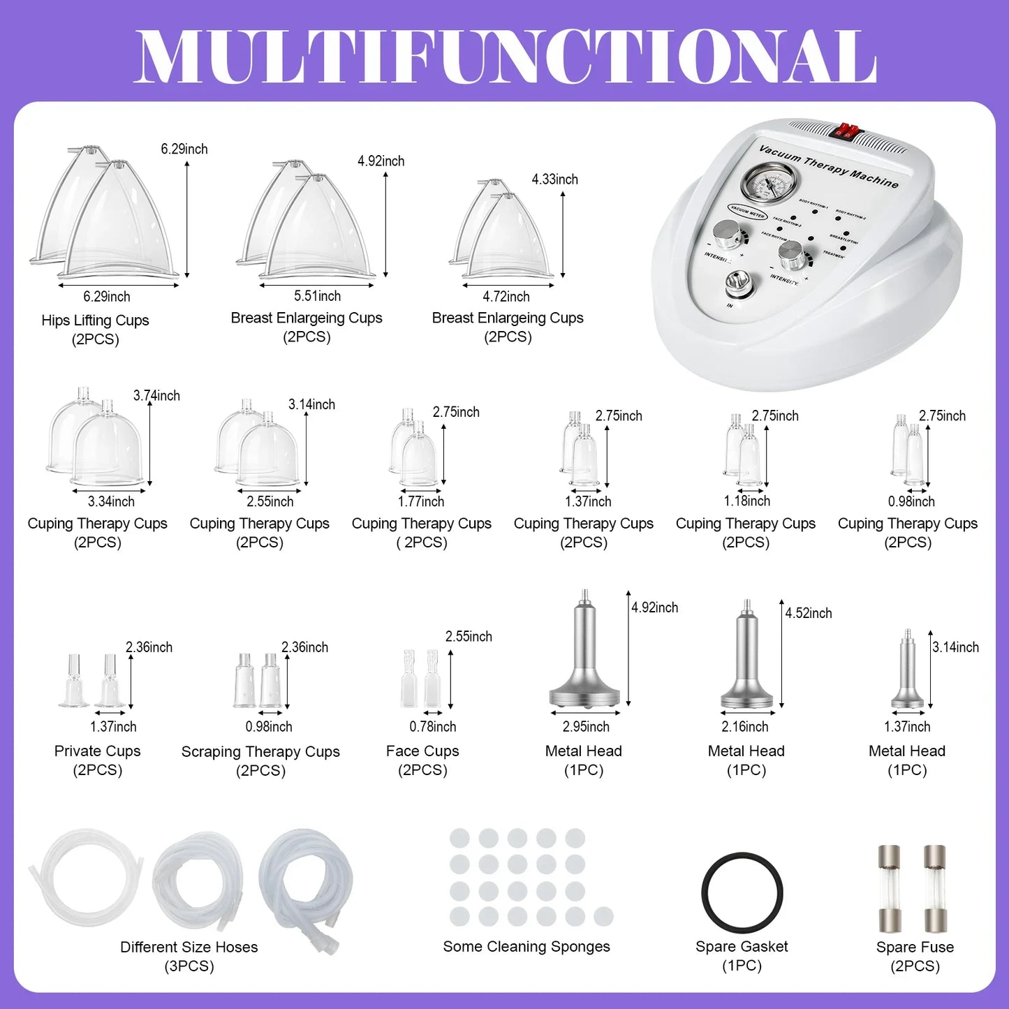 Vacuum Therapy Machine With 24 Cups And 3 Pumps For Body Shaping And Cupping Massage