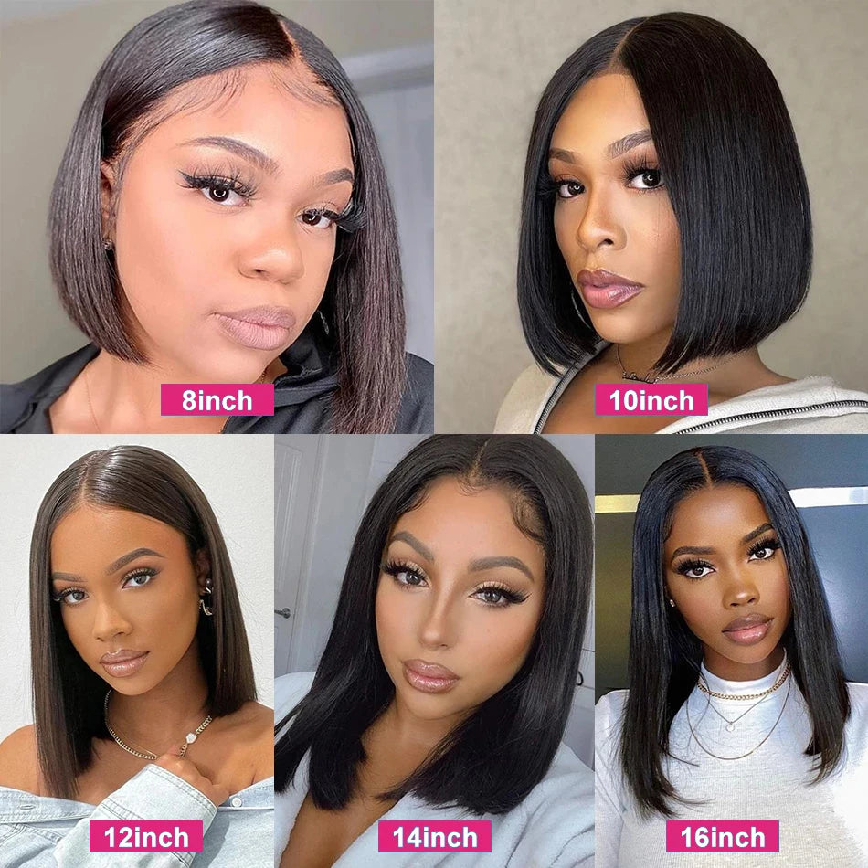 PICKU Glueless Bob Wig Remy Human Hair Ready To Wear