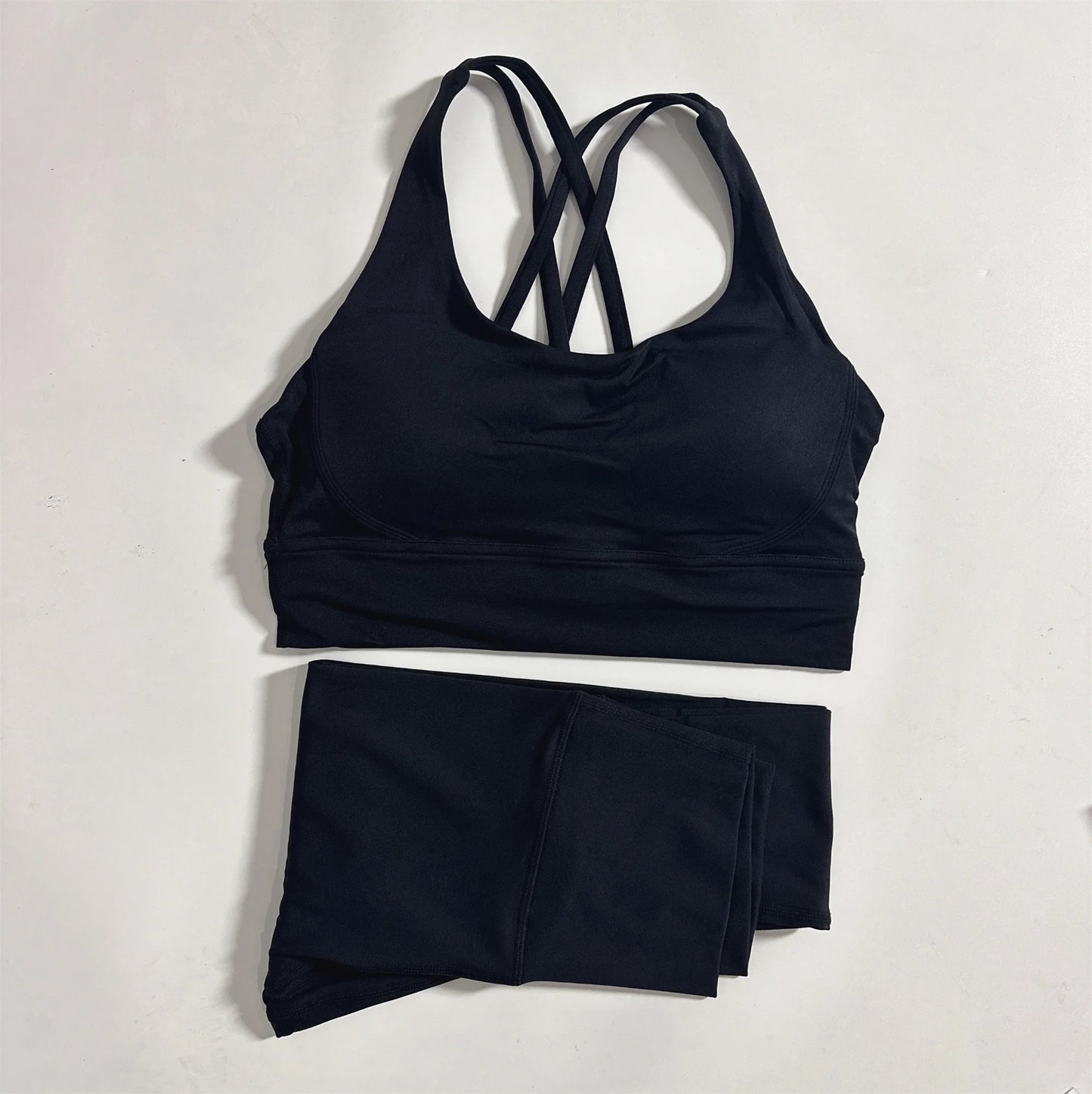 Two Piece Gym Fitness Set High Waist Yoga Leggings Bra