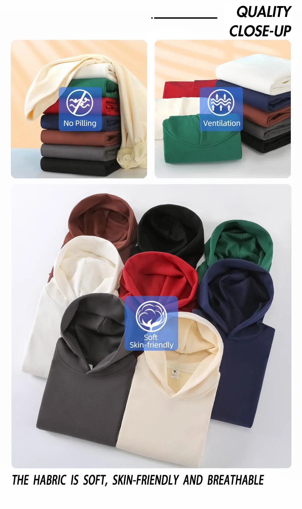 Heavy Weight Cotton Hooded Sweatshirt Unisex Fleece Pullover