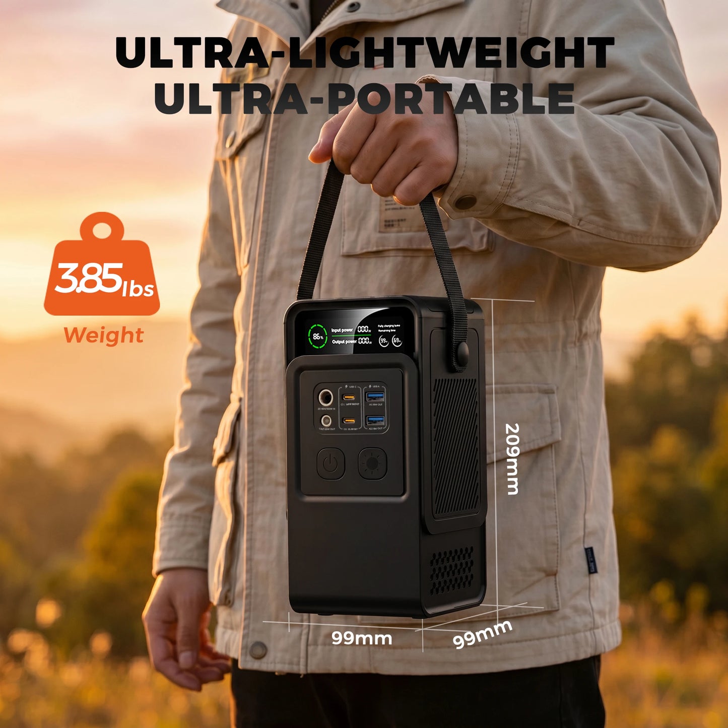 CTOLITY 192Wh LiFePO4 Portable Power Station 200W Solar Generator