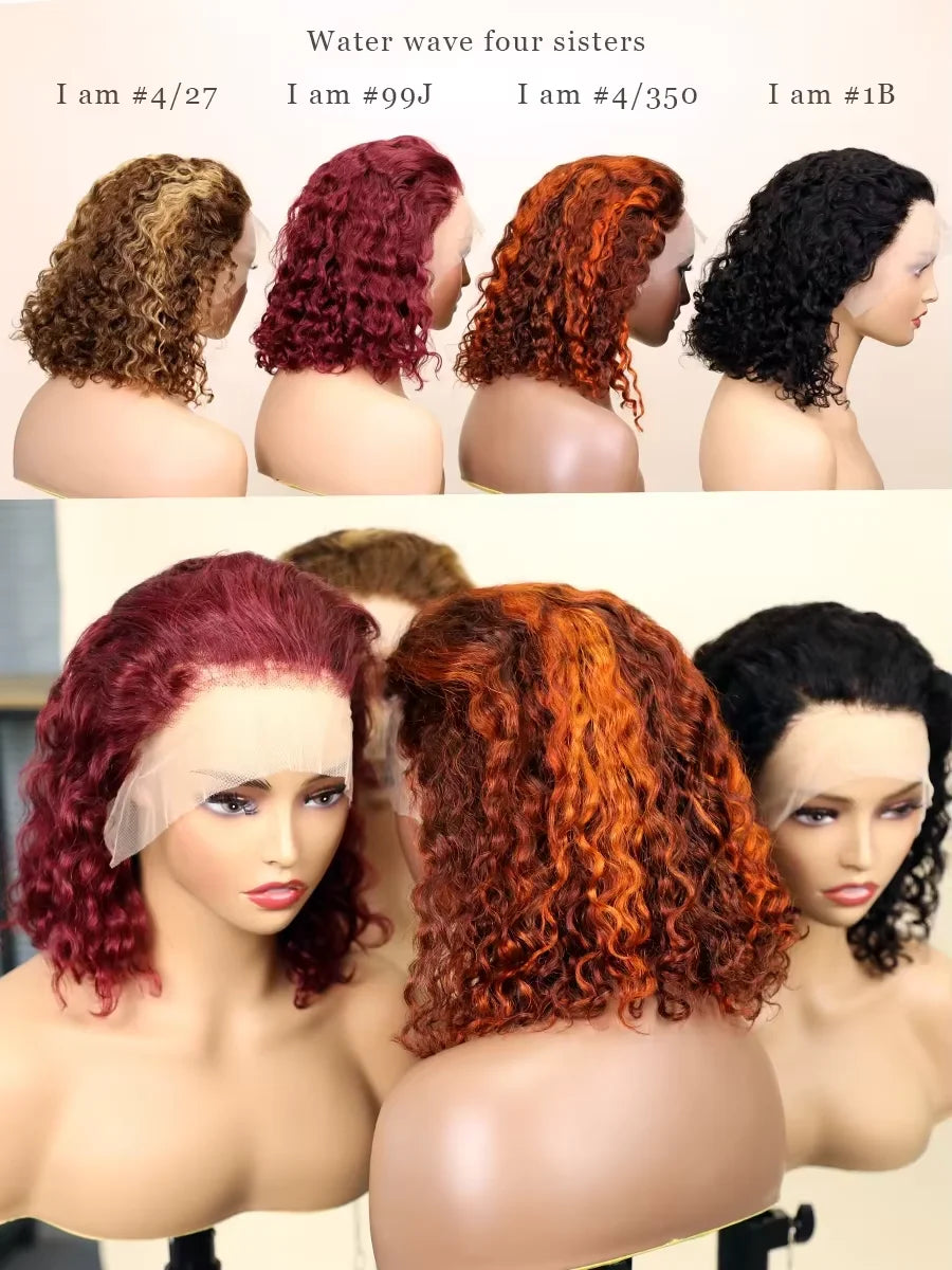 Missblue Brazilian Water Wave Lace Front Glueless Remy Hair Wig