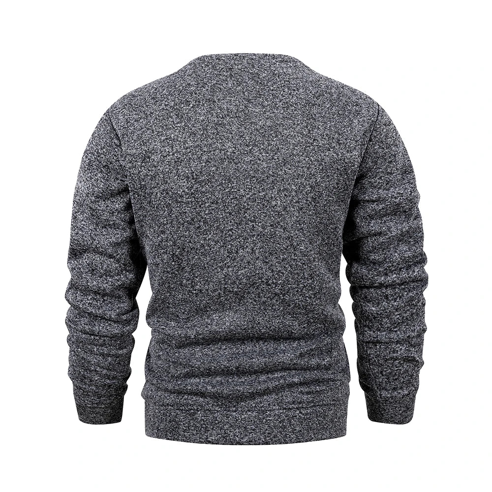 Men's Crew Neck Knit Pullover Sweatshirt Long Sleeve Polyester
