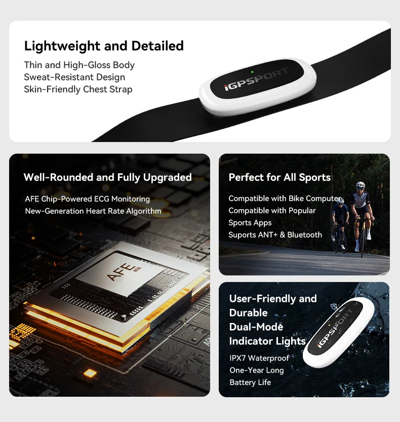 iGPSPORT HR50 Heart Rate Sensor IPX7 Waterproof For Bike Computer And Running