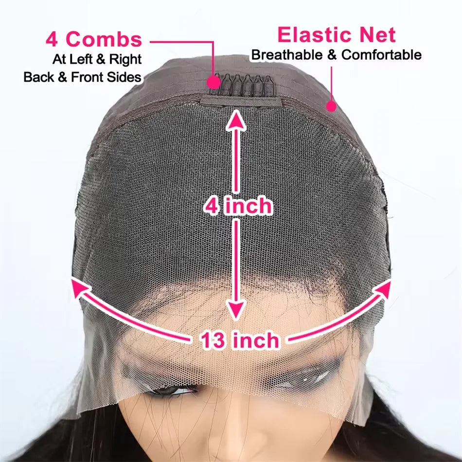 Missblue Brazilian Water Wave Lace Front Glueless Remy Hair Wig
