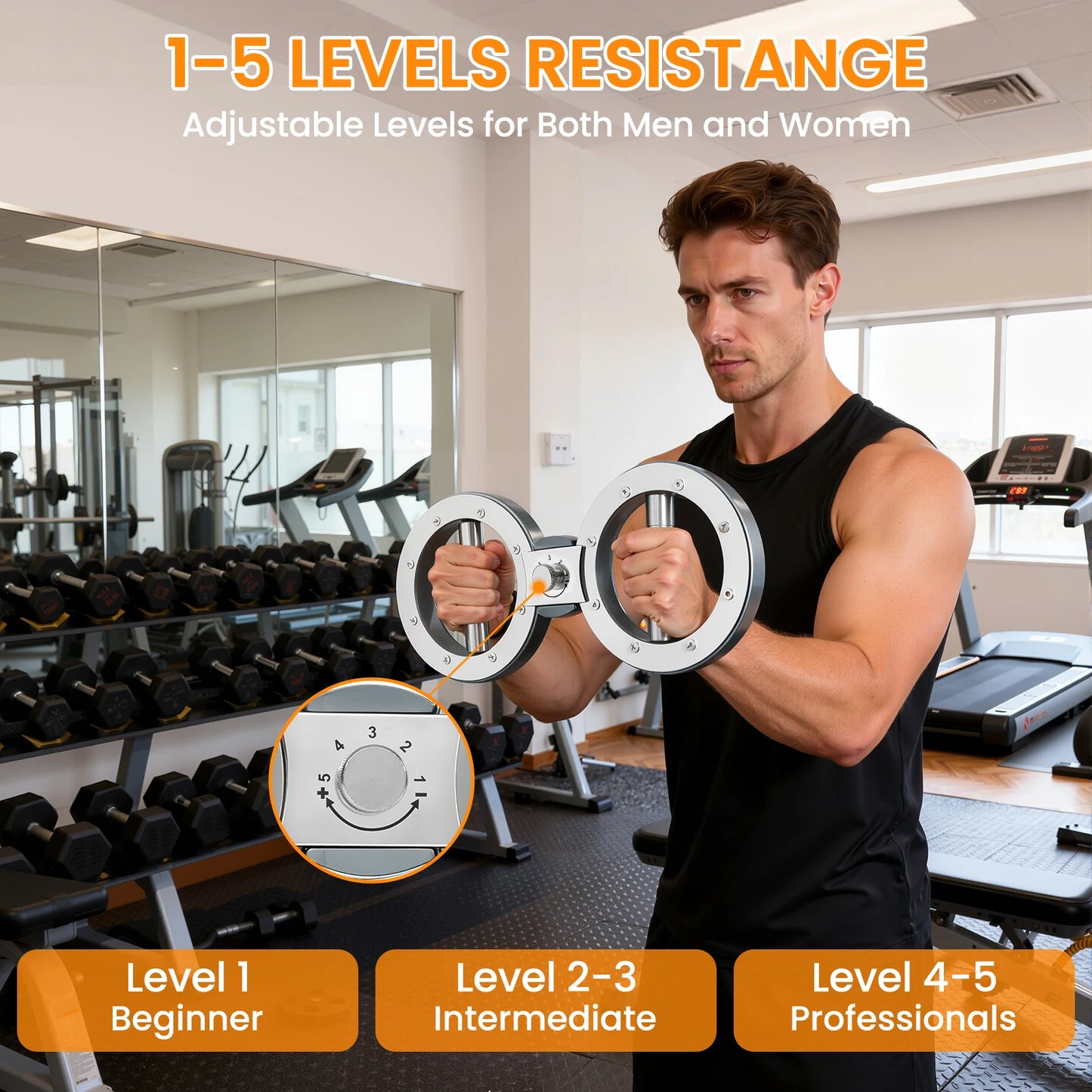 Rotator Multifunctional Grip Strength Trainer Adjustable 8 to 15 Pounds