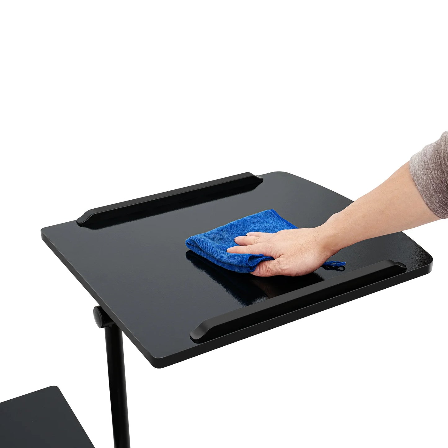 Portable Tattoo Table Workstation Wheeled Height Adjustable Industrial Strength Dual Surfaces 64x40 cm